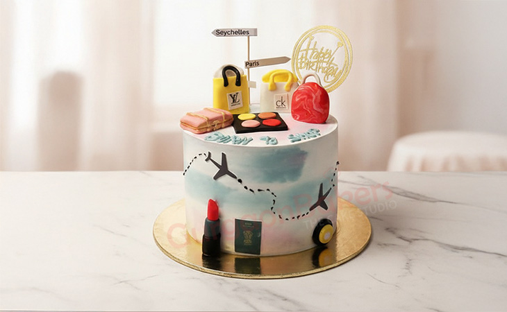 Travel Globe Cakes in Gurgaon - Custom World Map and Travel Theme Cake