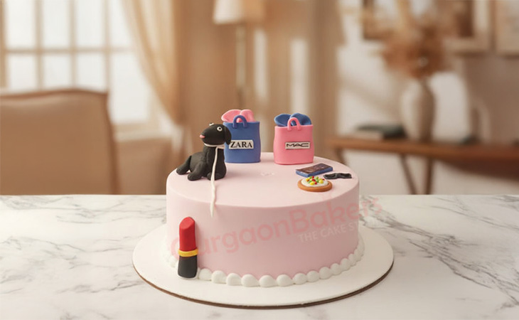 fashion shopping theme cake in gurgaon