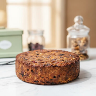 Best plum cake with dried fruits and nuts