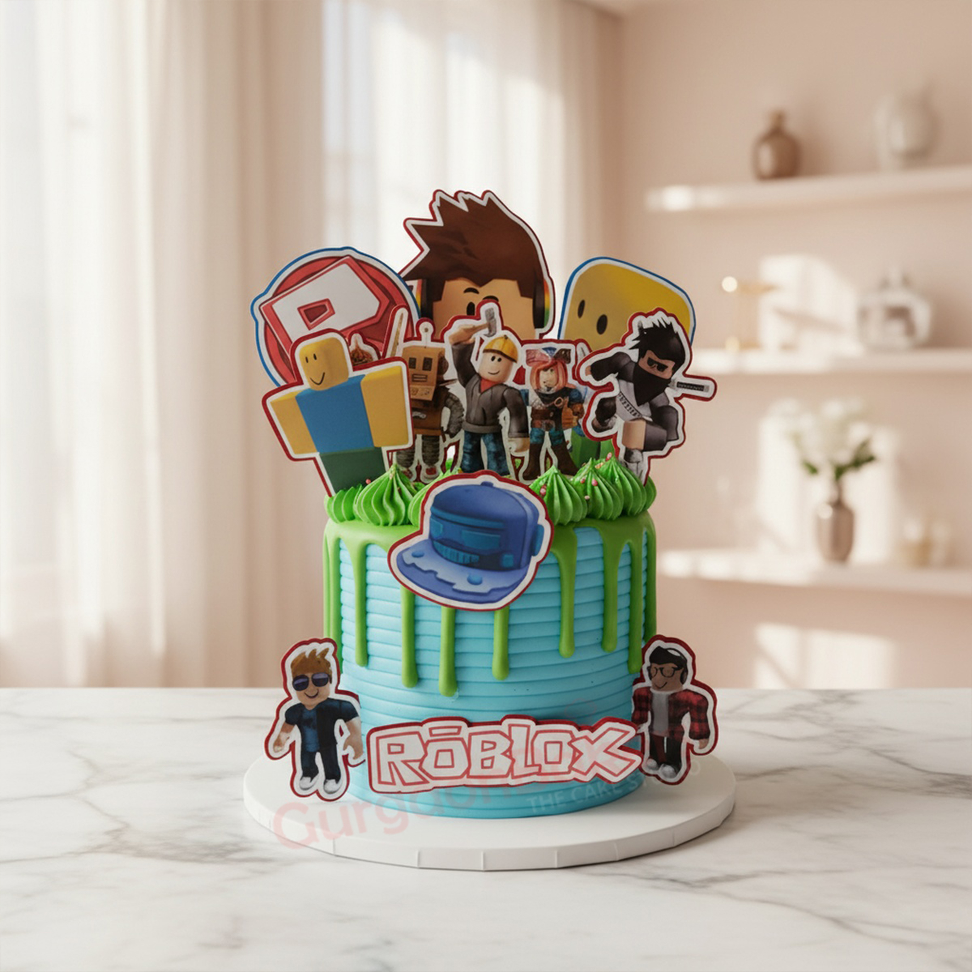Epic Roblox Adventure Cake Custom Roblox Adventure Cake with colorful characters and frosting