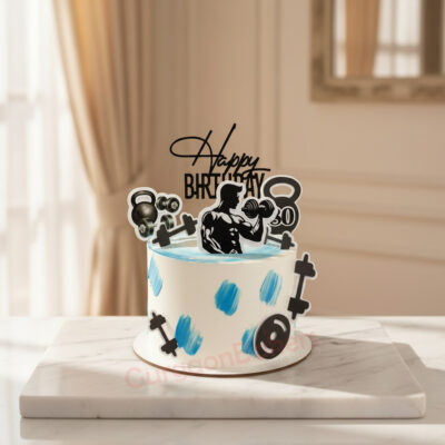 Fit and Fabulous Birthday Cake designed for gym lovers