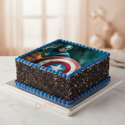 Avengers theme cake with Captain America design