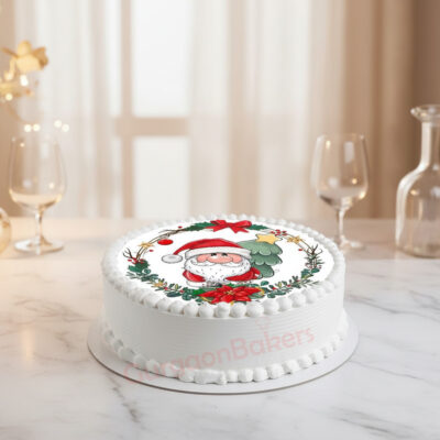Santa's Delight Cake decorated with Christmas theme