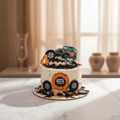 Thar car cake with intricate details and decorations