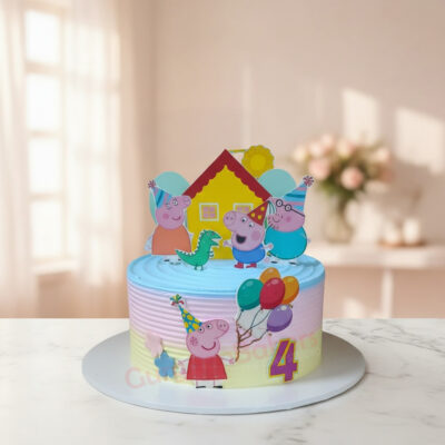 Peppa Pig themed birthday cake for a child's celebration