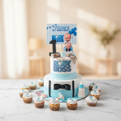 A beautifully crafted Boss Babu cake design for a birthday celebration in Gurgaon | Gurgaon Bakers