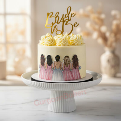 Bride to be celebration cake with beautiful design