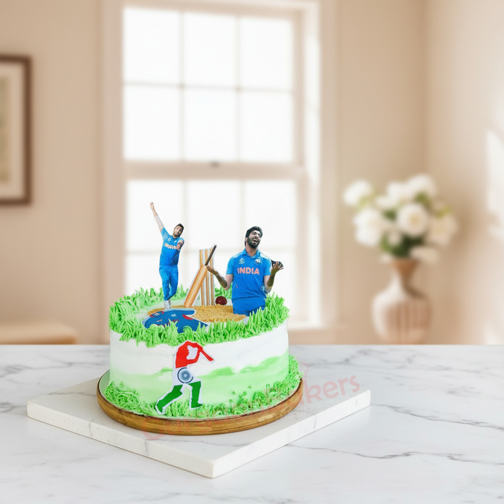 Bumrah Theme Cake Bumrah theme cake with cricket design and vibrant colors in Gurgaon | Gurgaon Bakers