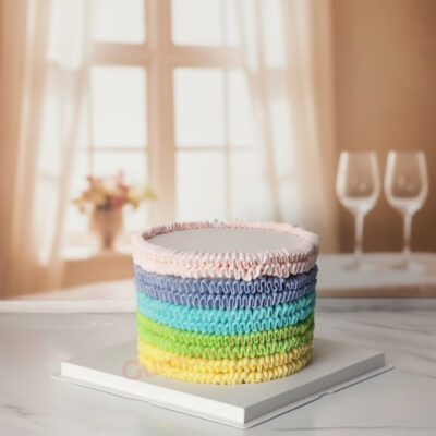 Colorful online smash cake with layered frosting