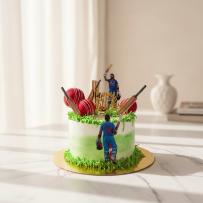 Custom Kohli cake featuring cricket theme decorations in Gurgaon