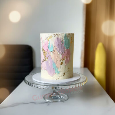 Pastel Bliss Cake with a textured finish and soft colors