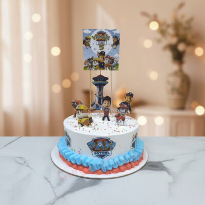 Custom Paw Patrol cake with character decorations in Gurgaon | Gurgaon Bakers