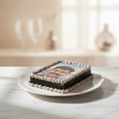 Personalized photo cake featuring a man's picture in Gurgaon | Gurgaon Bakers
