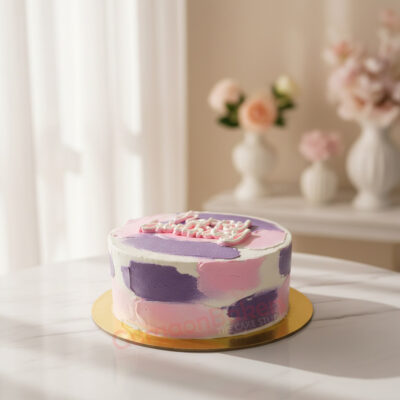 Trendy Delight Cake with pastel colors and decorations