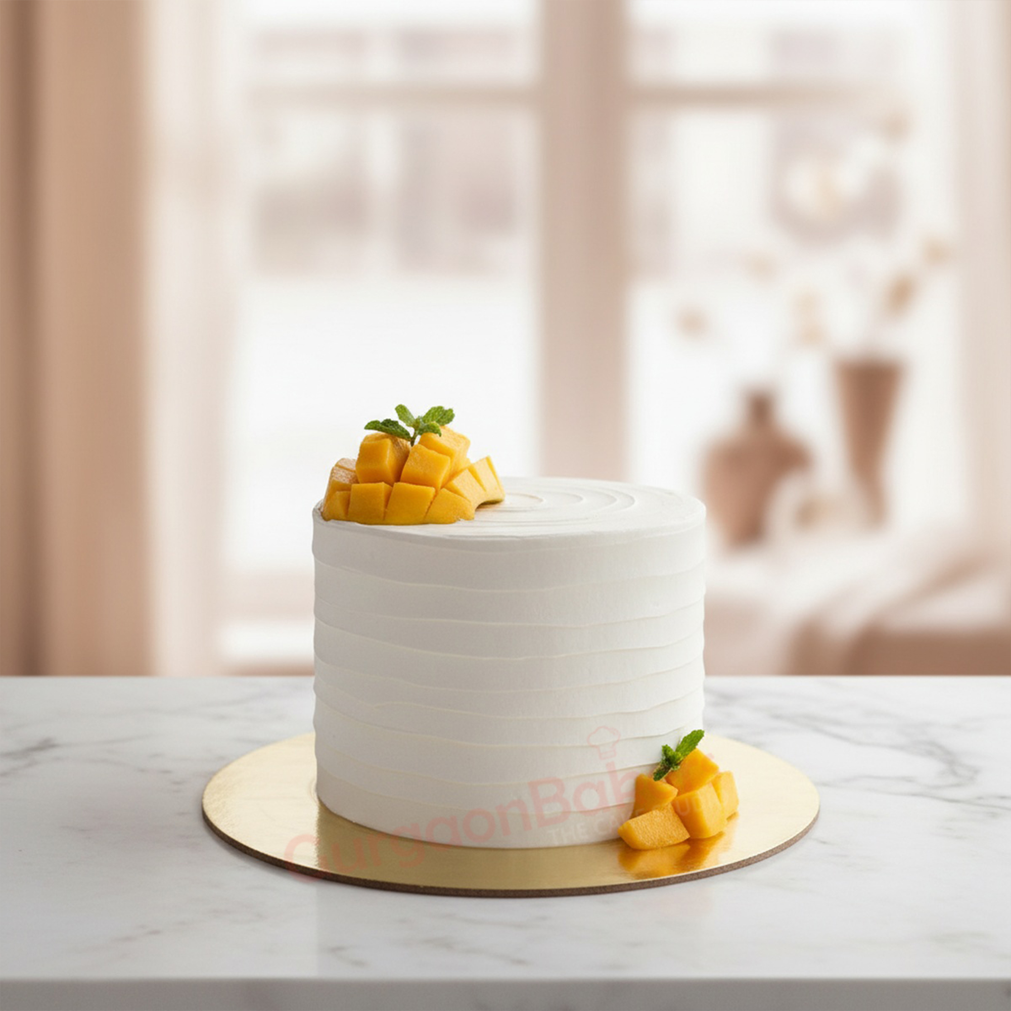 Mango and Cream Cake Mango and cream cake with fresh mango toppings in Gurgaon | Gurgaon Bakers