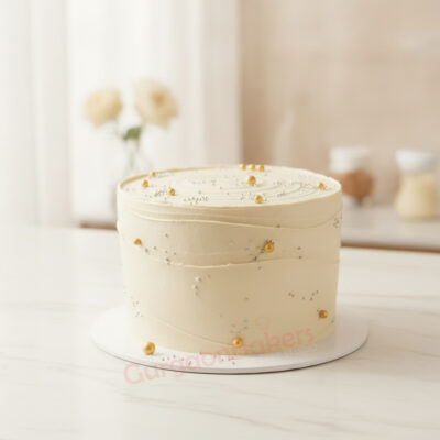Elegant office cake decorated with golden pearls and silver beads in Gurgaon | Gurgaon Bakers