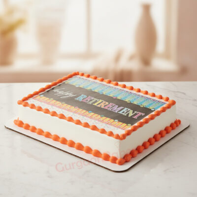 Retirement celebration cake with playful designs and messages in Gurgaon | Gurgaon Bakers